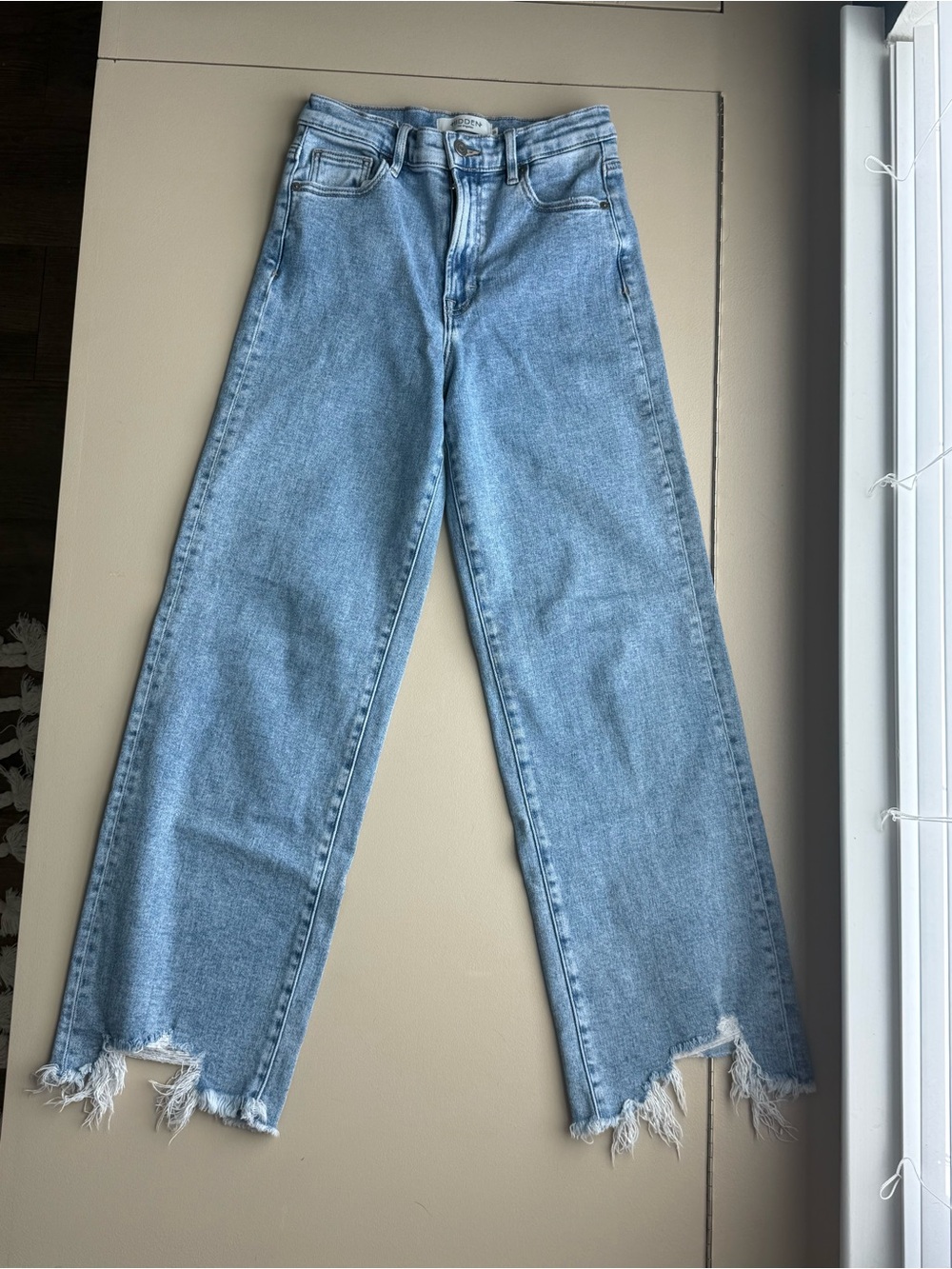 Hidden Los Angeles High Rise Wide Leg Jeans Raw Hem Size 26